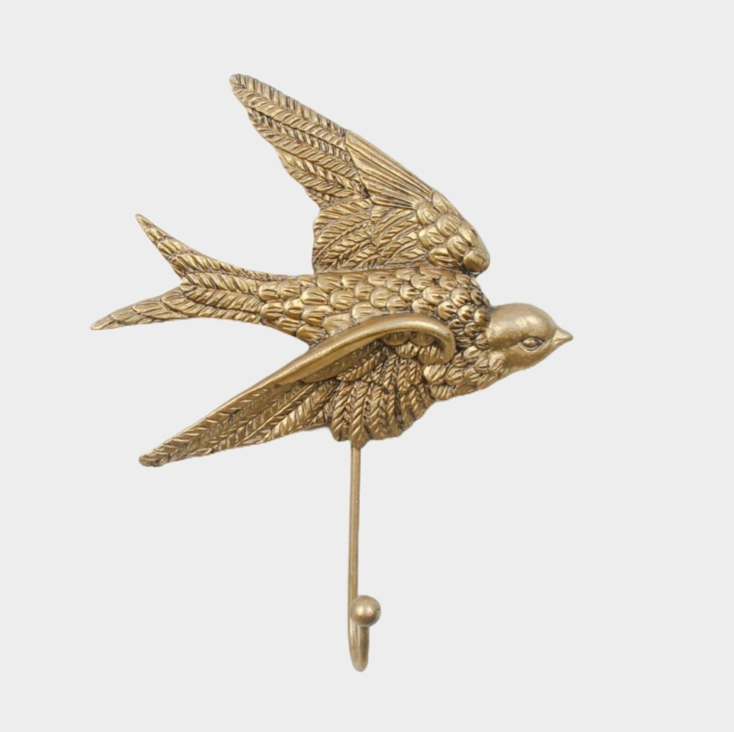 Swallow Hook Gold Coat Wall Mount 20cm Scarf Key Single Hook Mystic Bird Decor