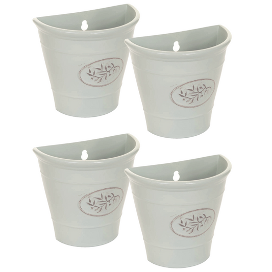 4Pcs Wall Hanging Plastic Planter Flower Plant Bucket Basket Outdoor Garden