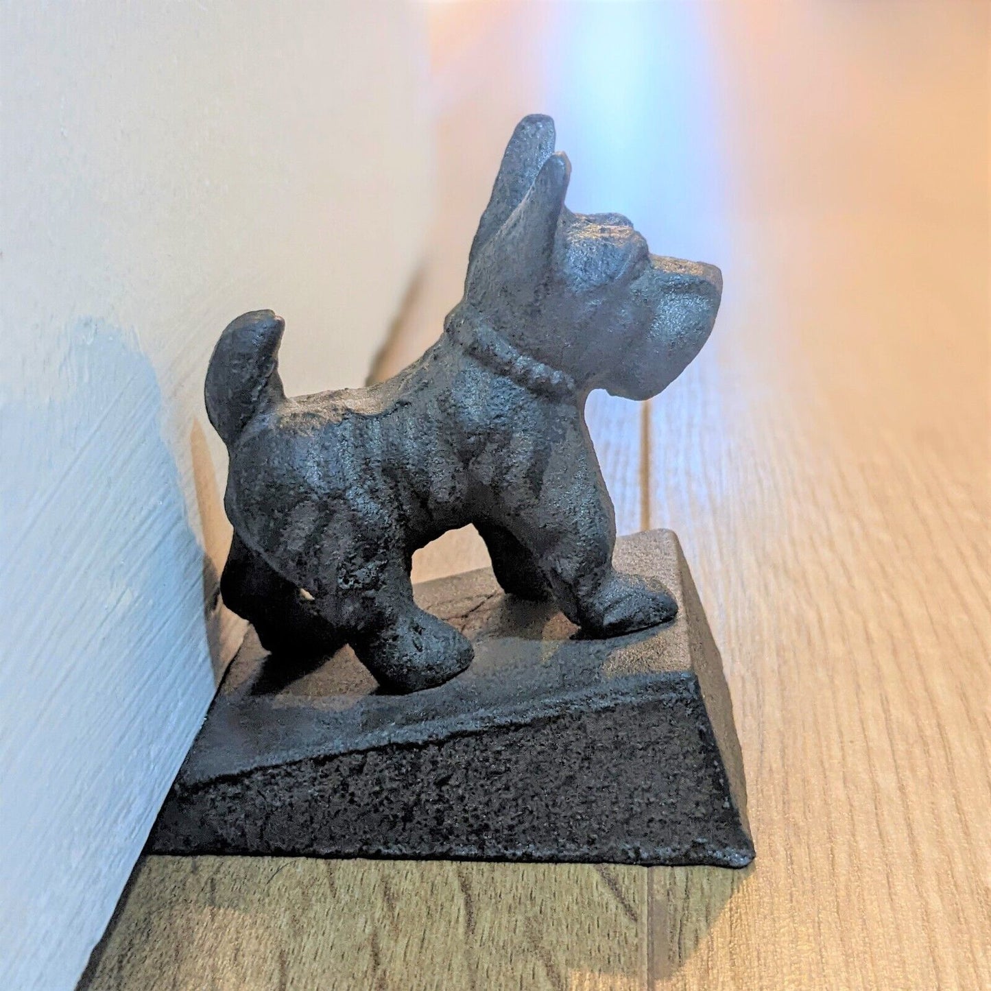 Scotty Dog Cast Iron Metal Doorstopper Heavy Door Wedge Shabby Chic Stopper