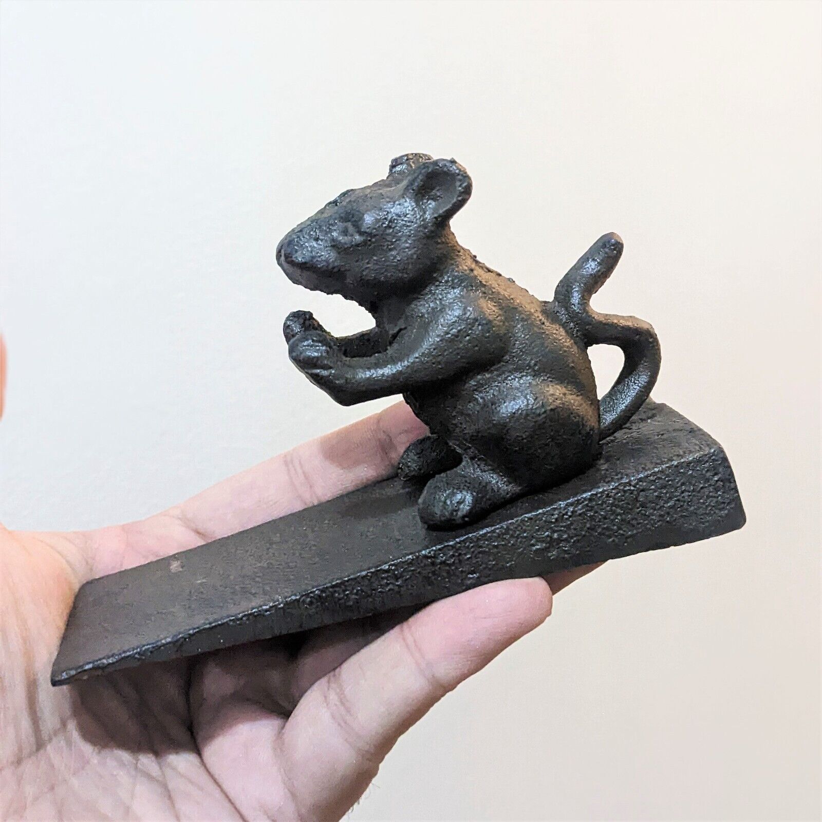 Mouse Cast Iron Metal Rat Doorstopper Heavy Door Wedge Shabby Chic Stopper Stop