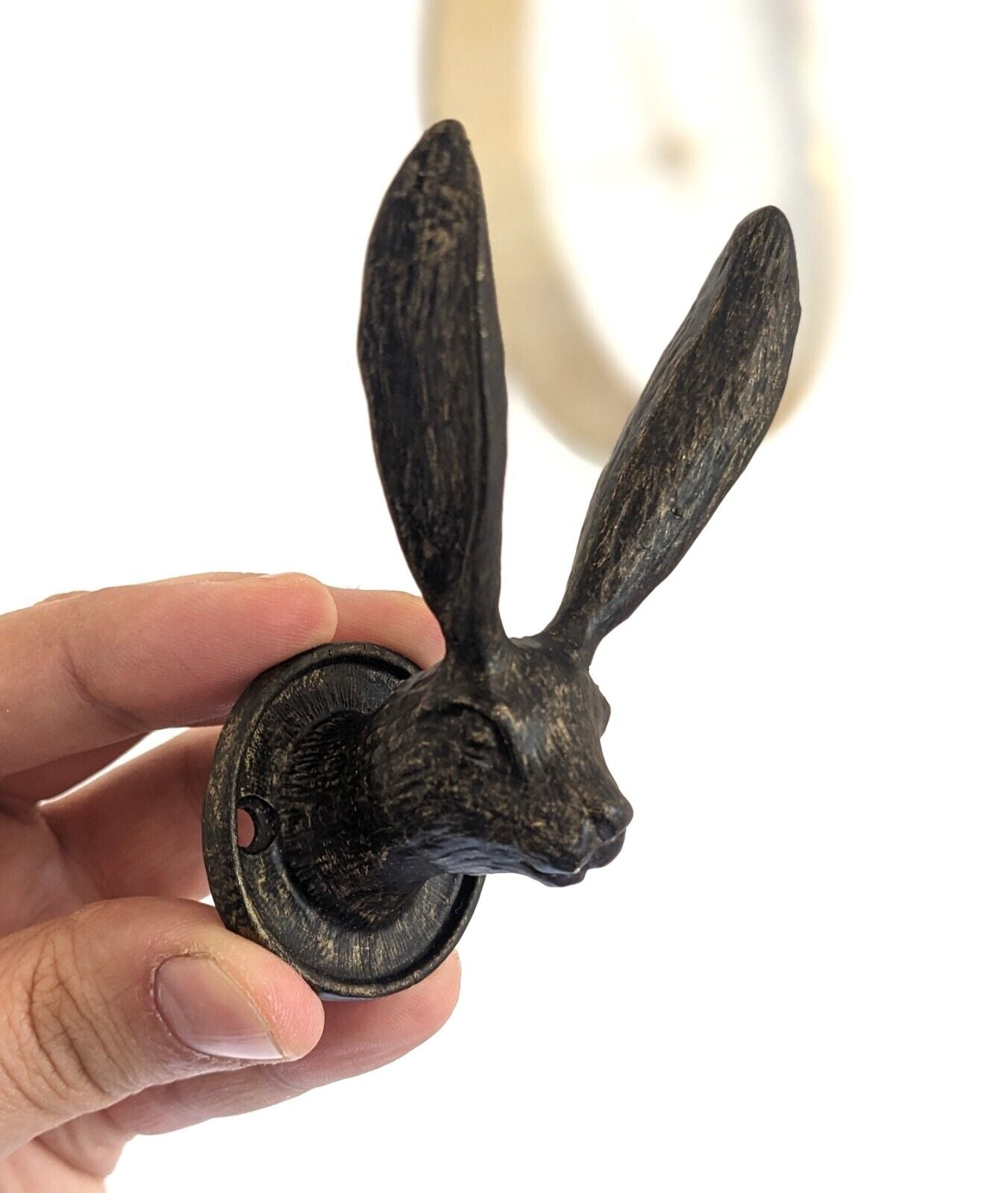 Rustic Hare Easter Bunny Coat Hook Vintage Bronze Metal Animal Wall Door Hooks