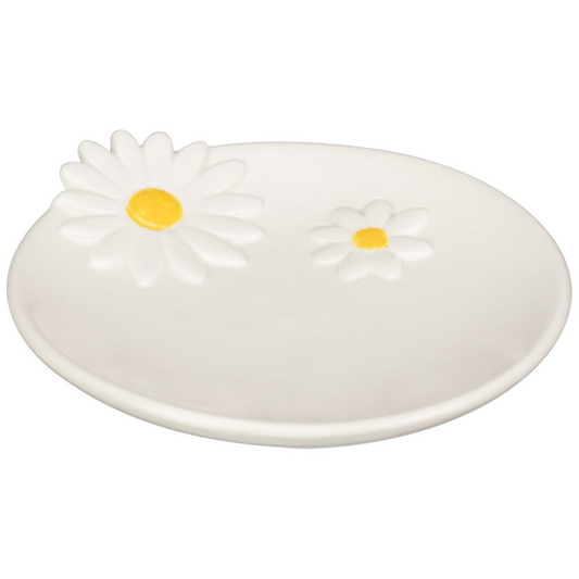 White Ceramic Dish Daisy Trinket Disk Jewllery Coin Dish Multifunctional Tray