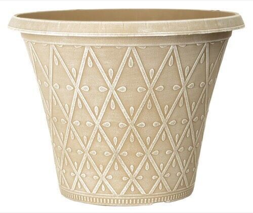 Planter Set of 6 Round 30cm Garden Plant Pot Matt Cream Outdoor Decorative Cover