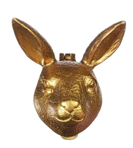 Rabbit Door Knocker Rustic Gold Hare Iron Metal Vintage Rustic Design 12cm