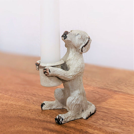 Candle Holder Metal Dog Pet Dinner Table Christmas French Decor Candle Holder