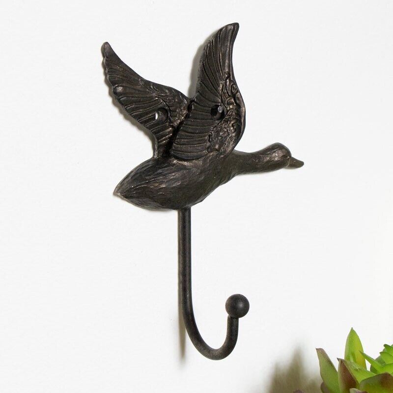 Metal Duck Flying Vintage Birds Hook Leads Coat Keys Wall Hanger Hook Single