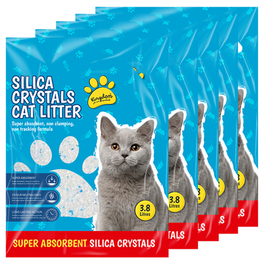 5Pc Silica Crystals Cat Litter 3.8L Comfort Non Clumping Natural & Biodegradable