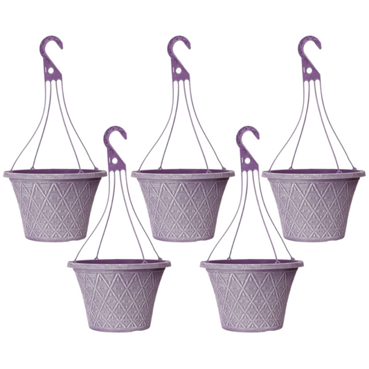 Hanging Baskets 5Pc 30cm 12In Purple Raisin Outdoor Planter Deco Outdoor Pot