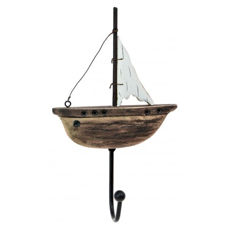 Nautical Wooden Sailing Metal Yacht Wall Mount Coat Hook Decorative Boat Hook