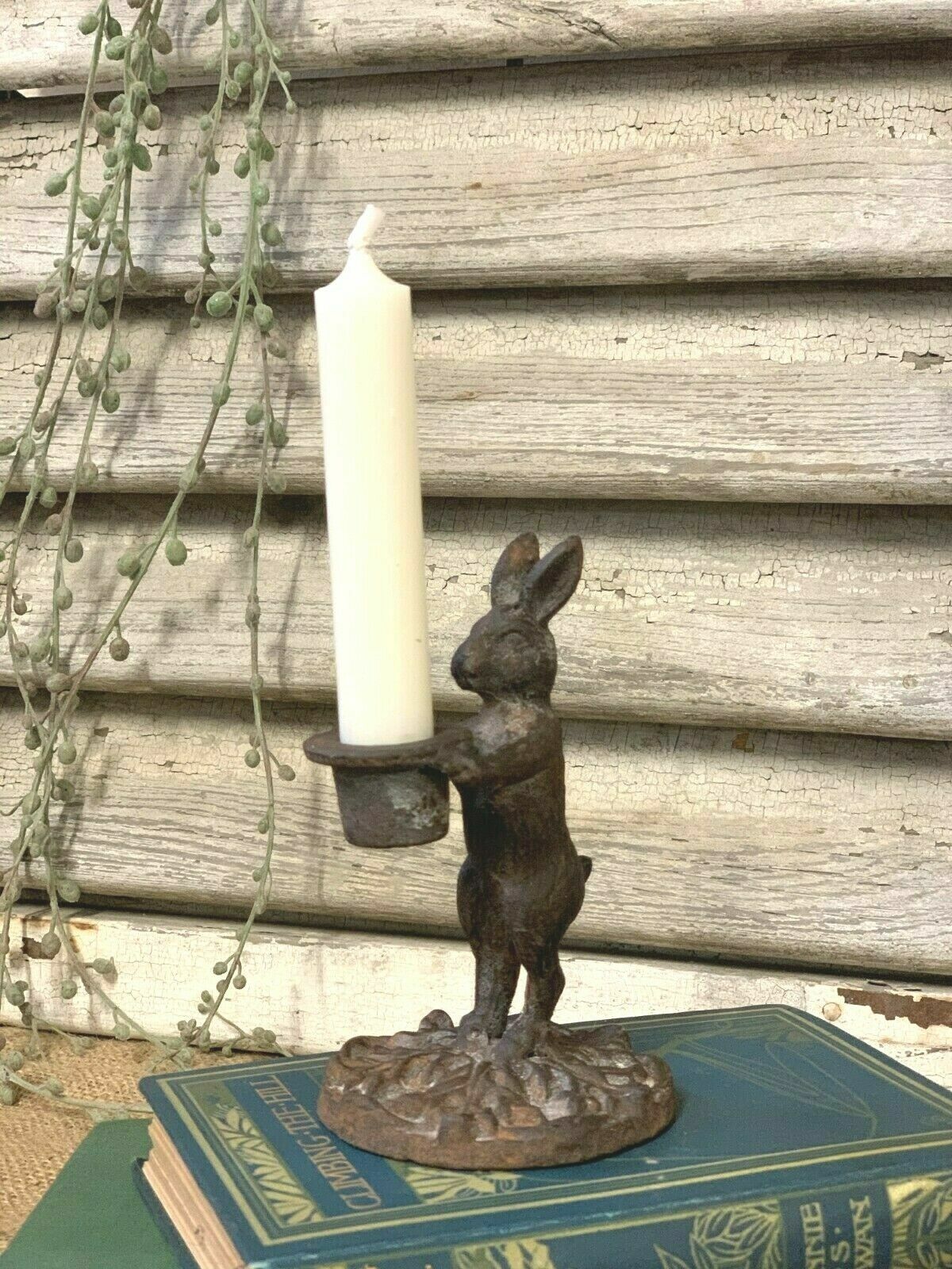  Antique French Style Rabbit Hare Candlestick Candle Holder Xmas Dinner Table