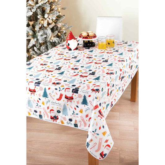 Christmas Dining Table PVC Cloth Wipe Clean Xmas Table Protector Cover 132 x 178