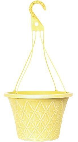 3Pcs 30cm 12 Inch Hanging Basket Yellow Outdoor Planter Decorative Outdoor Pot