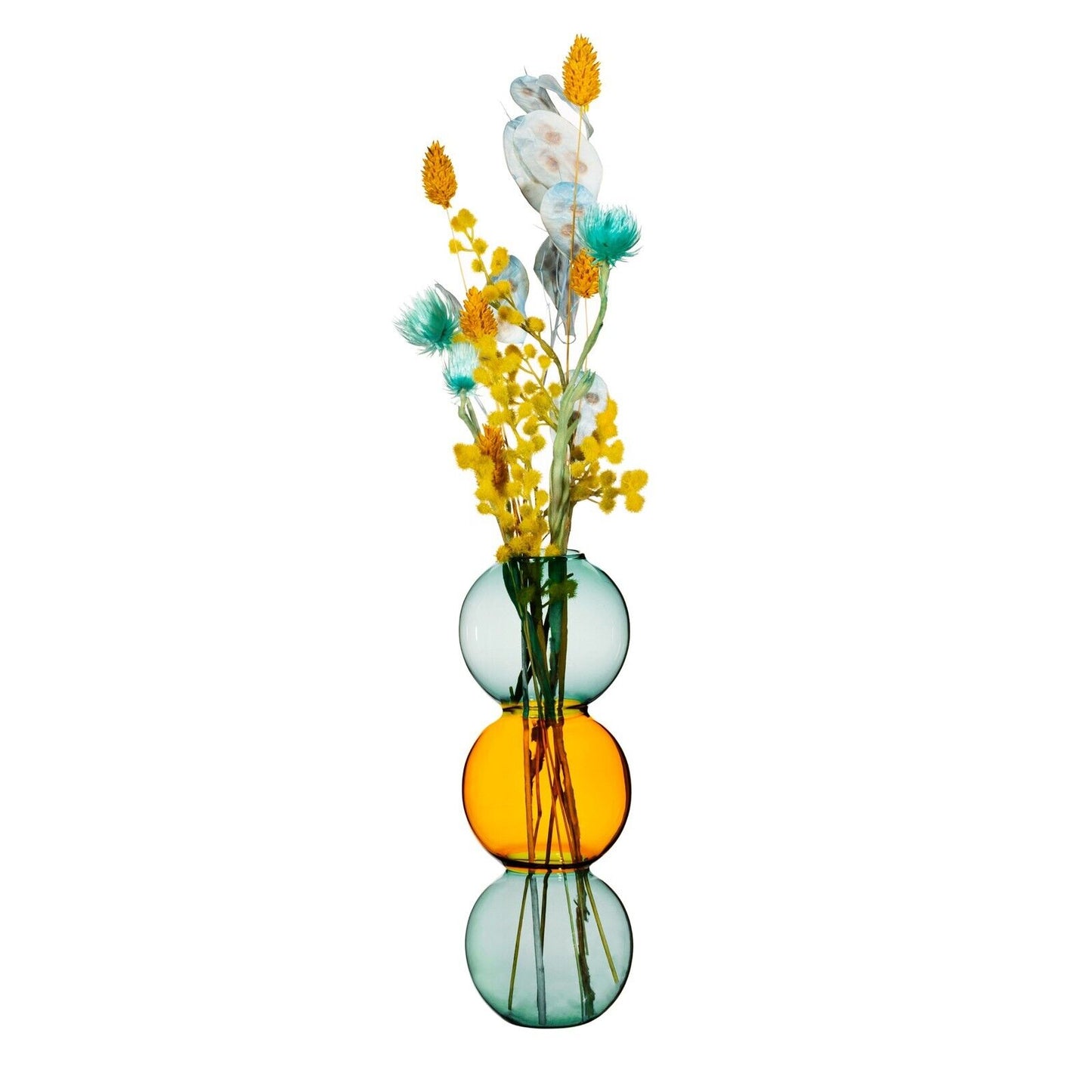 22cm Tall Glass Bubble Vase Home Decor Flowers Buds Vase 3 Tiered Vase 