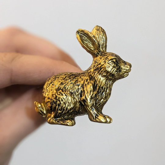 2X Gold Rabbit Animal Drawer Knob Kids Children Room Furniture Drawer Pulls