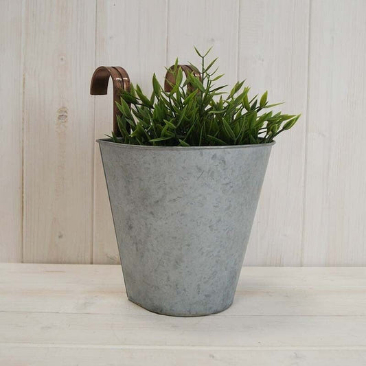 Galvanised Metal Copper Planter Balcony Wall Garden Fence Zinc Flower Plant Pot