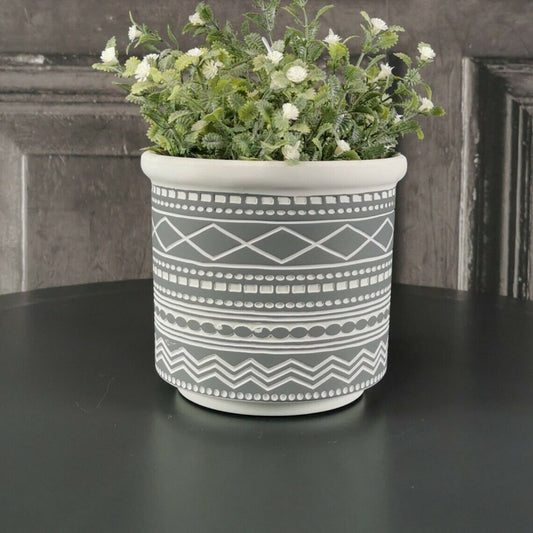 Geometric Planter Plant Pot 15cm Indoor Flowers Herbs Round Vase Utensils Holder