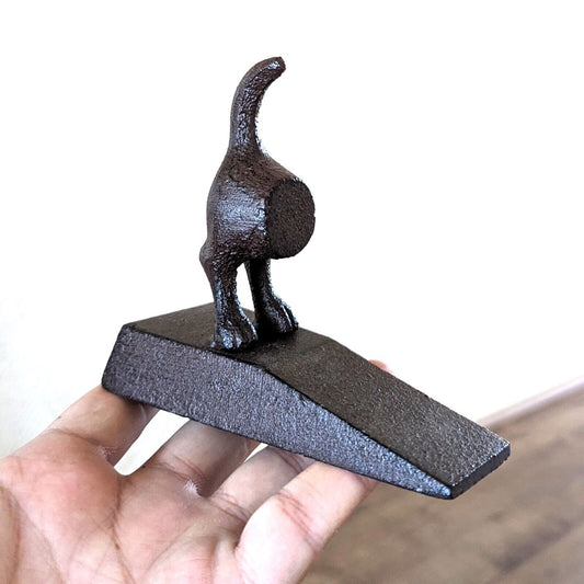 Dog Tail Cast Iron Metal Doorstopper Heavy Door Wedge Shabby Chic Stopper