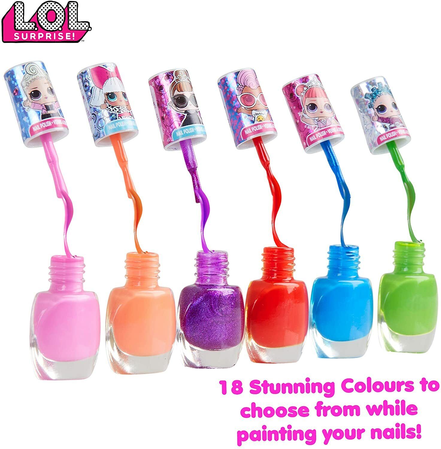 18Pc L.O.L. Surprise Nail Polish Kids Girls Peelable Varnish Make Up Set