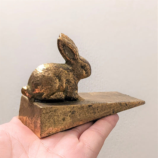 Rabbit Heavy Metal Gold Doorstopper Heavy Door Wedge Shabby Chic Stopper Stop