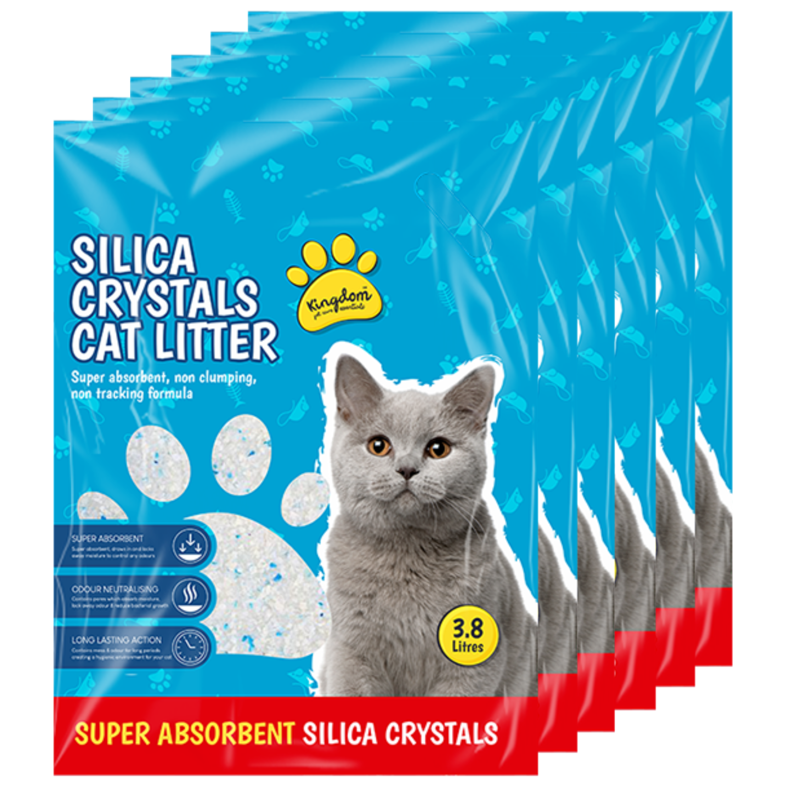 6Pc Silica Crystal Cat Litters 3.8L Comfort Non Clumping Natural & Biodegradable