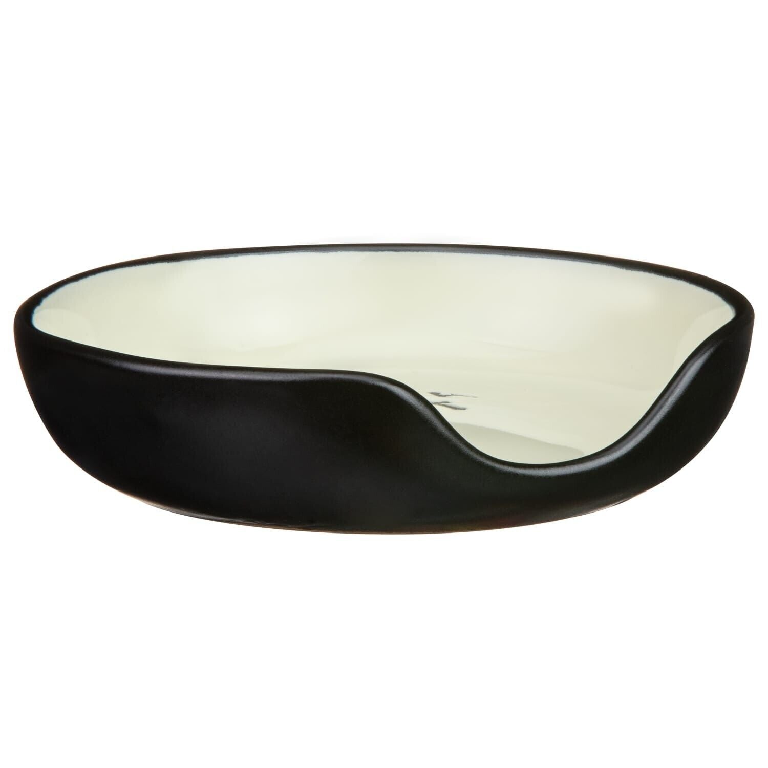 Black & White Ceramic Spoon Rest Tea Tidy Utensils Holder Rest Kitchen Gift