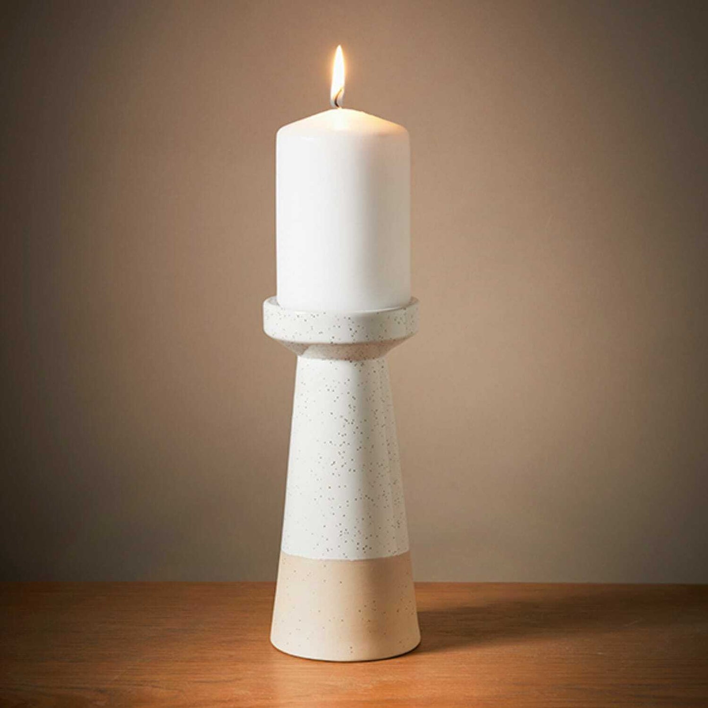 Ceramic Candlestick Pillar Candle with Holder Decorative Candle Stand