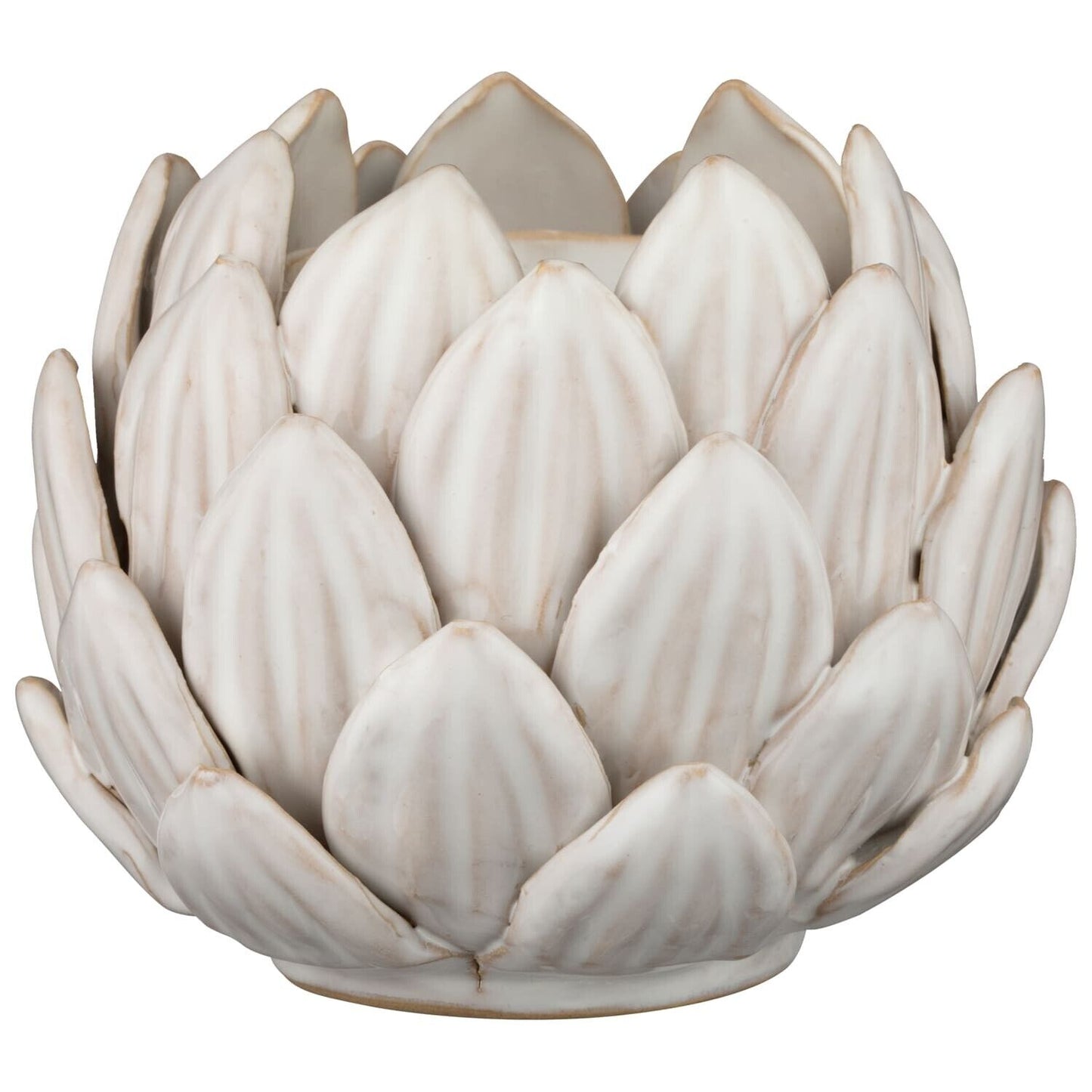 Beige Natural Artichoke Ceramic Tealight Candle Holder Home Xmas Autumn Decor