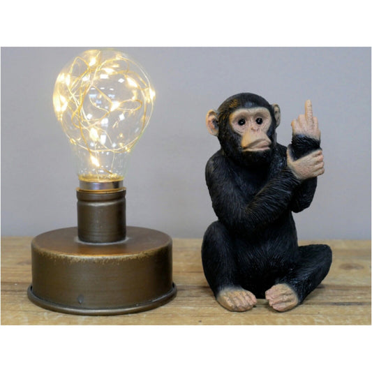 Resin Black Up Yours Monkey Statue Rude Fun Novelty Shelf Sitter Ornament Gift