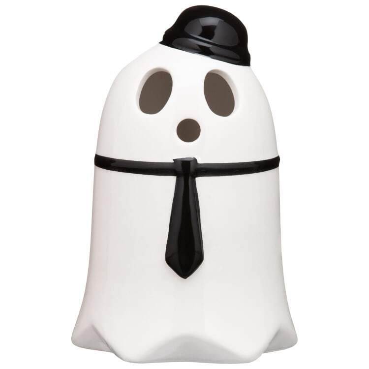 White Ceramic Tall Light Up LED Ghost Spooky Halloween Home Decor Assorted