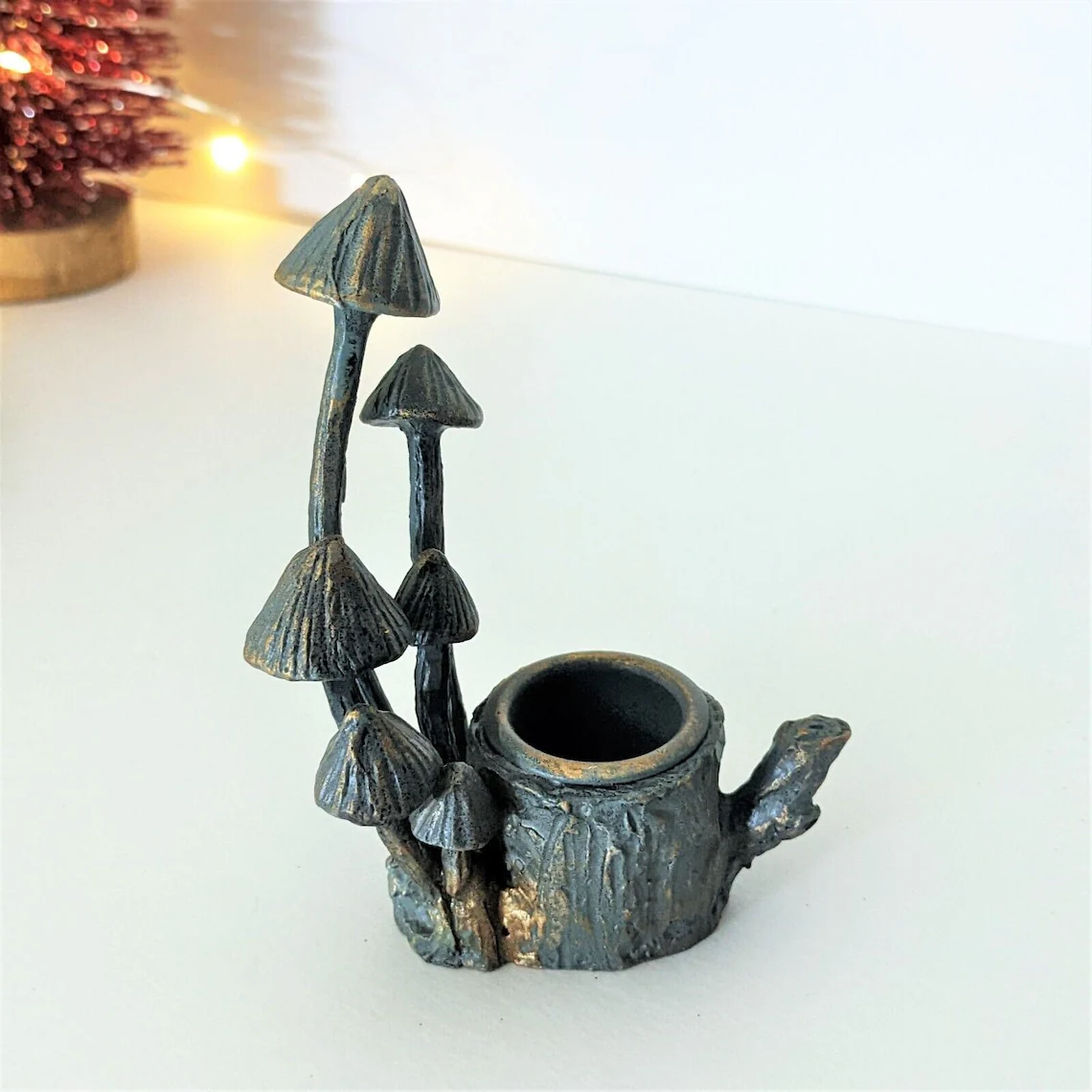 Mushrooms Toadstools Candle Holder Small Dinner Table Christmas French Decor