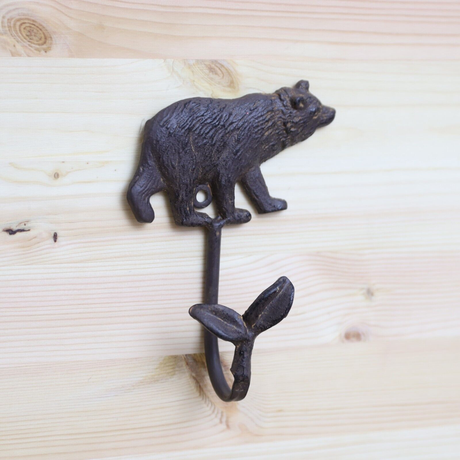 Rustic Bear Coat Hook key Vintage Metal Animal Wall Mounted Single Door Hook