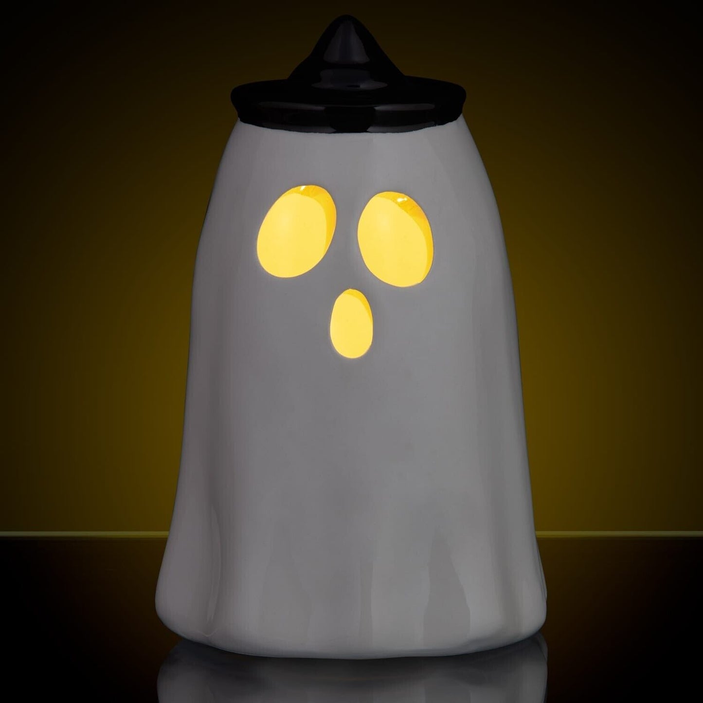 White Ceramic Tall Light Up LED Ghost Spooky Halloween Home Decor Assorted