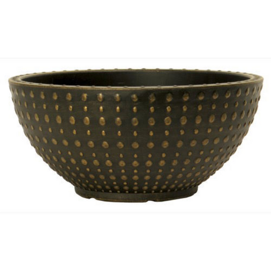 Bowl Planter Plastic Hobnail 45cm Black Bronze 18L Home Garden Decor Plant Pot