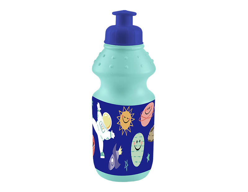 3 Pack 355ml BPA Free Plastic Water Bottle Boys Printed Pull Top Kids Sports Gym