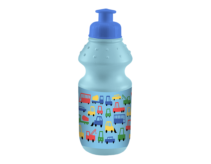 3 Pack 355ml BPA Free Plastic Water Bottle Boys Printed Pull Top Kids Sports Gym