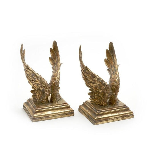 Set of Angel Wing Book Stand Book Ends Sculpture Resin Ornament Book Stopper