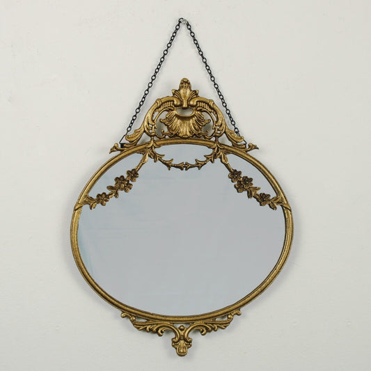 Vintage Gold Wall Hanging Mirror With Swags Home French Decor  Gold Floral Frame