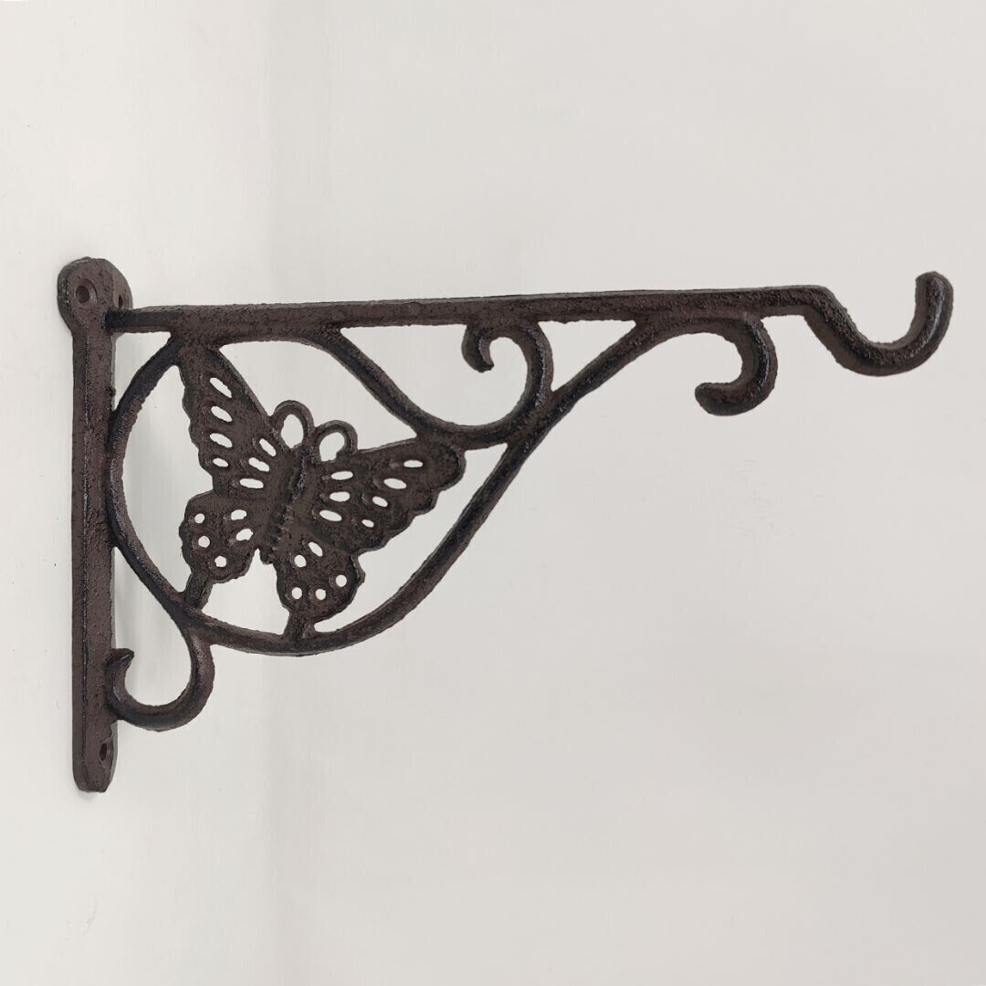2Pc Butterfly Cast Iron Shelf Bracket Antique look, Shelving Wall Mount Decor