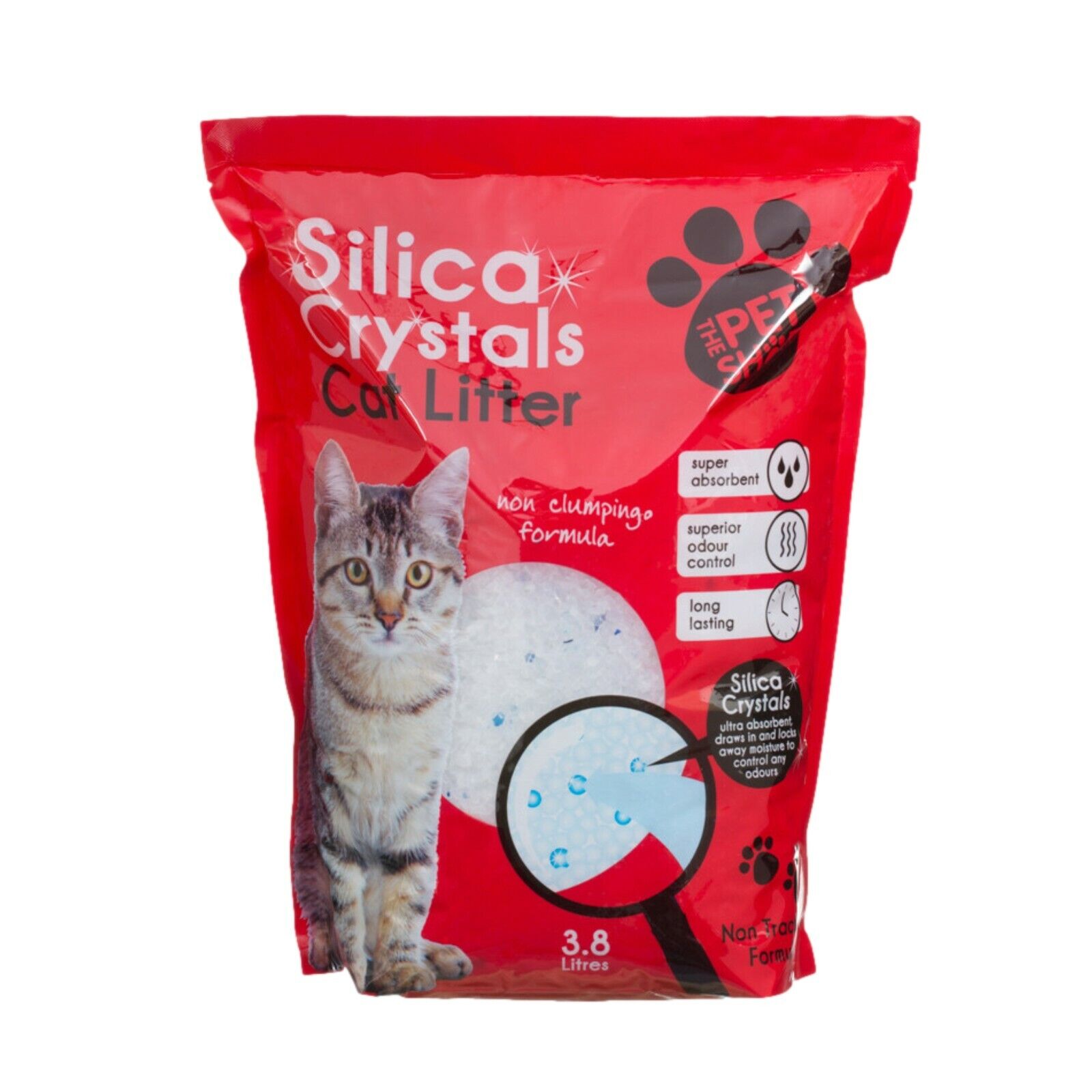 3x 3.8L Silica Crystals Cat Litter Moisture Odour Absorbent Anti Bacterial 