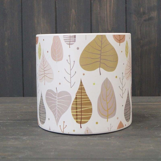 14cm Autumn Fall Leaf Ceramic Indoor Plant Pot Holder Herb Cover Planter