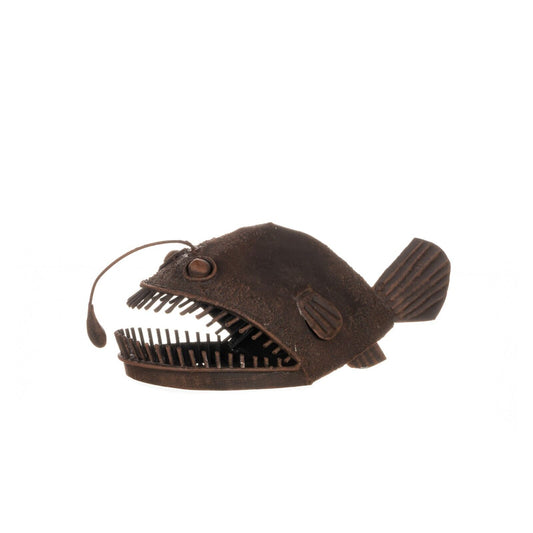 Metal Allan The Angler Fish Statue Outdoor Coastal Home Decor Nautical Gift