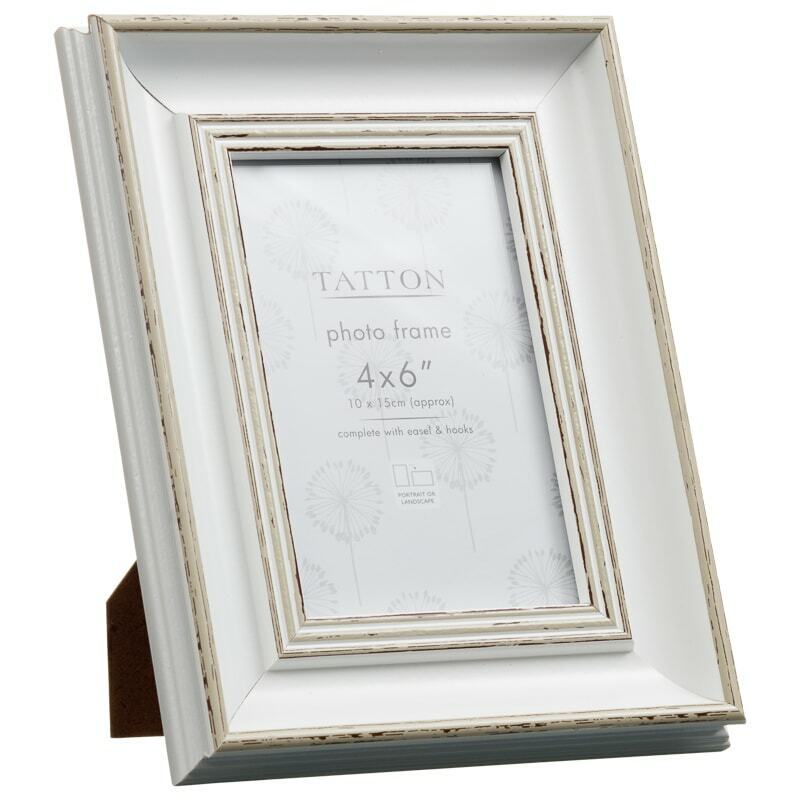 4 X 6 Inch Tatton Cream White Vintage Distressed Wooden Photo Picture Frame 