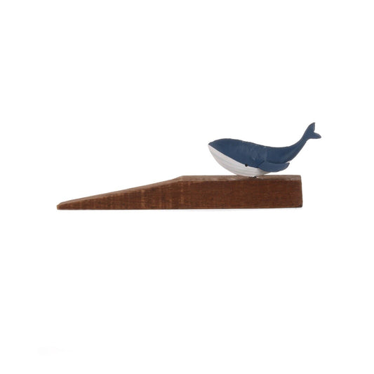 Metal Blue Whale Wooden Base Door Wedge Door Stopper  Door Stop Novelty Decor