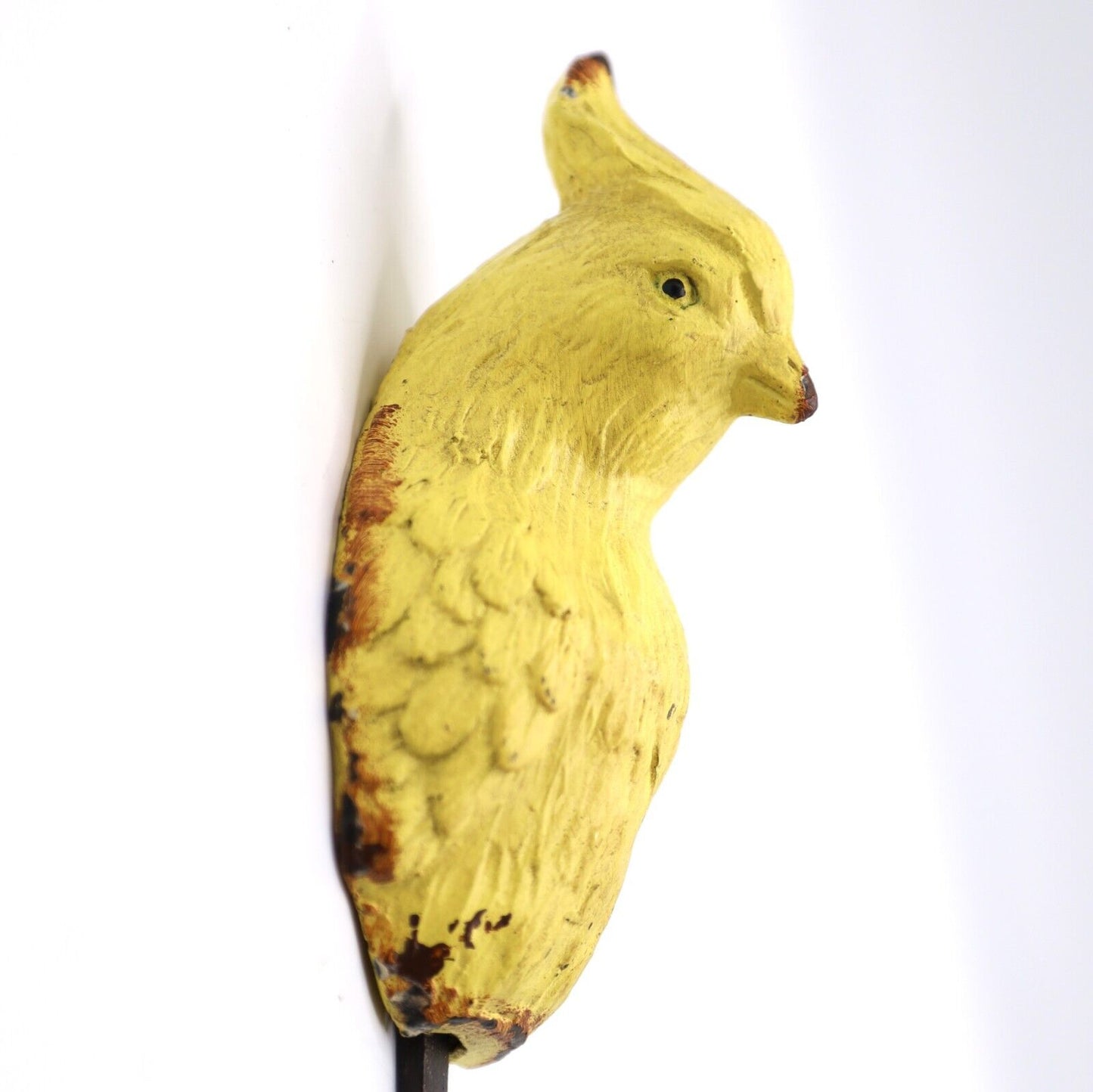 Yellow Vintage Rustic Parrot Bird Shaped Coat Key Hanger Wall Mount Single Hook