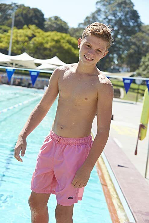 Zoggs Boys Mosman Washed Swim Pool Shorts Pink Medium Beach Costume Trunks