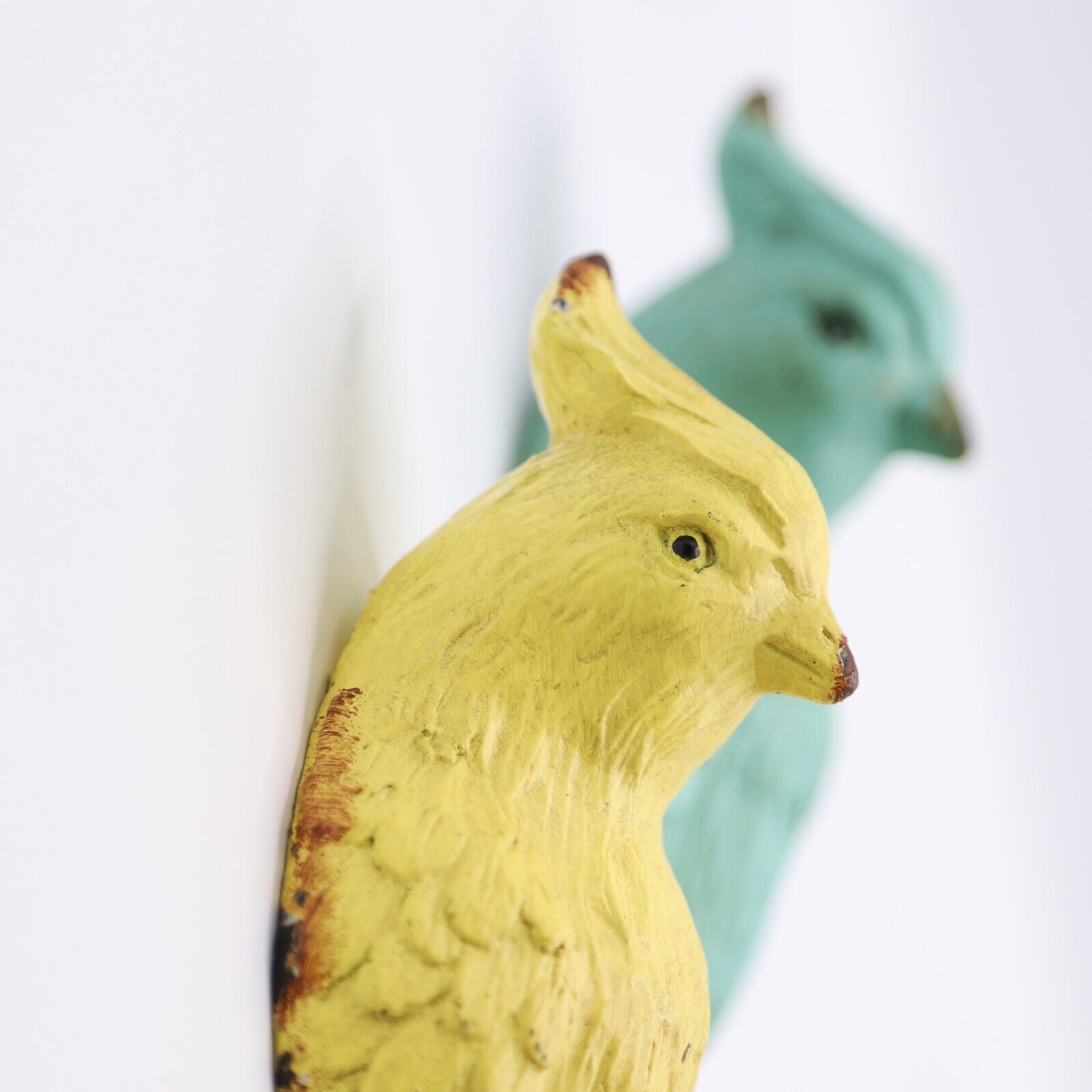 Yellow Vintage Rustic Parrot Bird Shaped Coat Key Hanger Wall Mount Single Hook