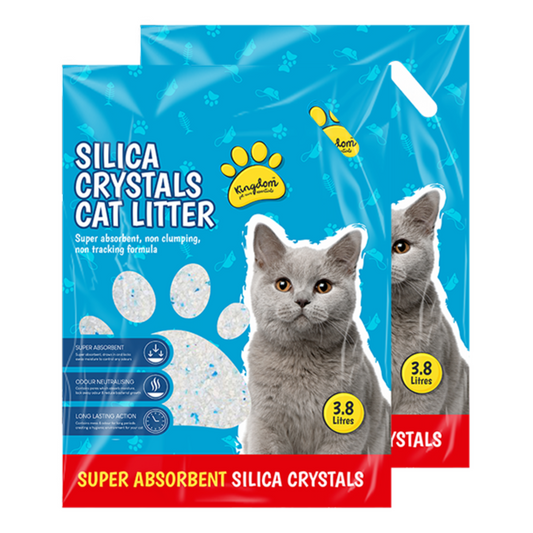 2Pc Silica Crystals Cat Litter 3.8L Comfort Non Clumping Natural & Biodegradable