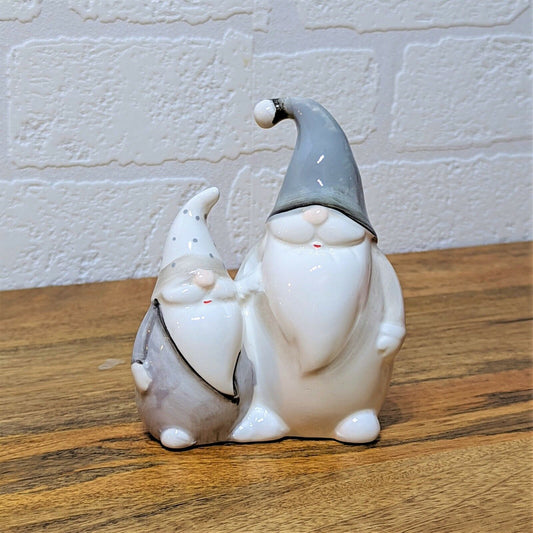 Santa Ceramic Christmas Pair Xmas Decoration Ornament Statues Santa Claus Figure