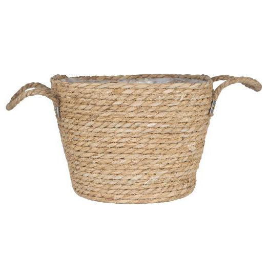 21cm Soft Woven Natural Planter Plant Pot Indoor Plant Holder Basket with Handle