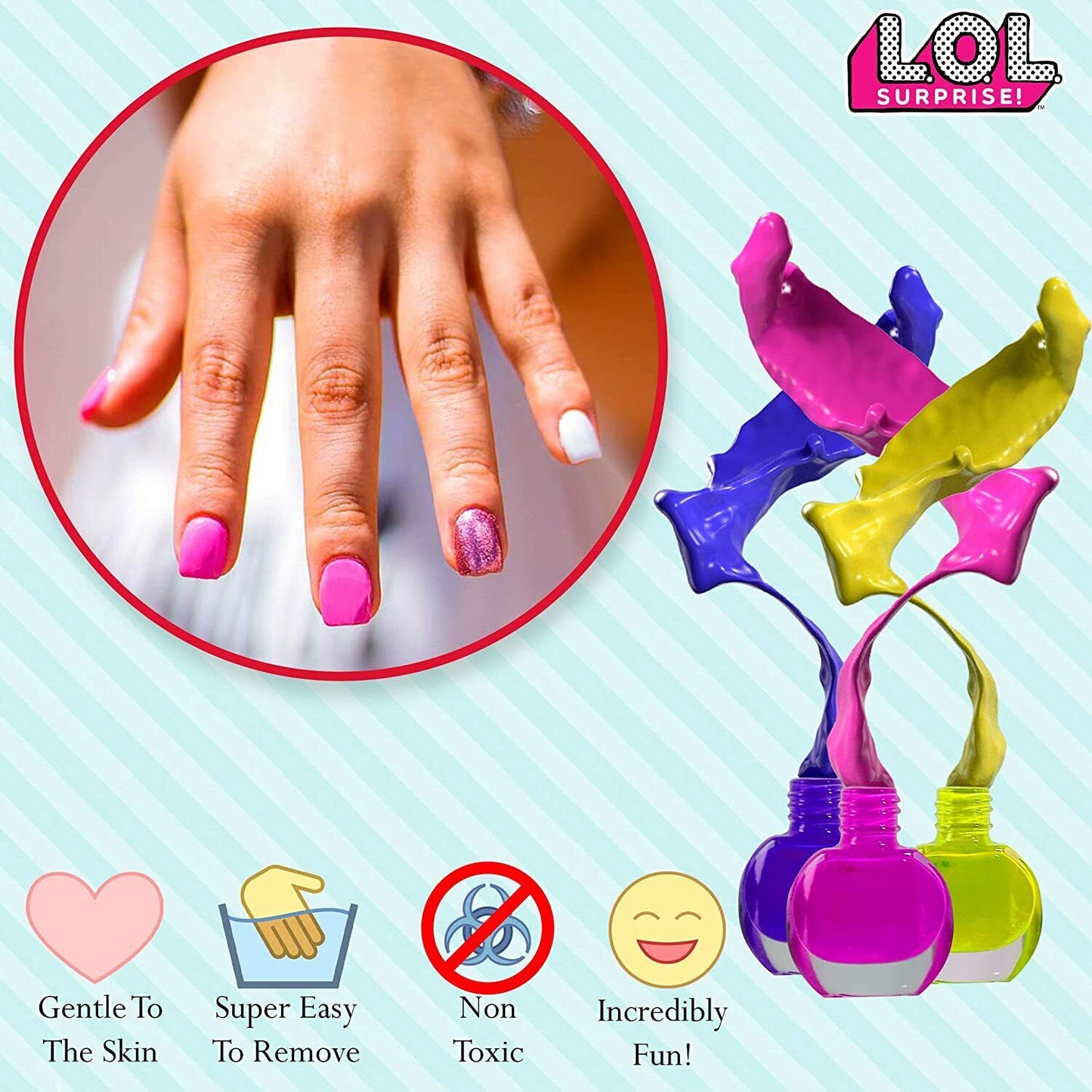 18Pc L.O.L. Surprise Nail Polish Kids Girls Peelable Varnish Make Up Set